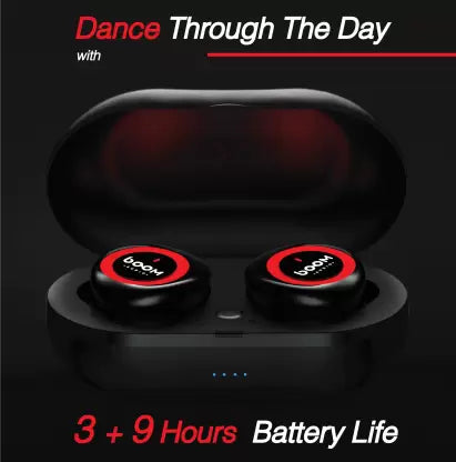 Boom Audio Boom Buds Bluetooth Headset (Black, Red, True Wireless) Boom Audio Boom Buds Bluetooth Headset (Black, Red, True Wireless)
